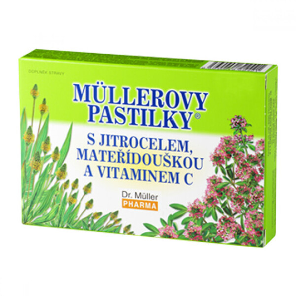 MÜLLEROVE PASTILKY so skorocelom, materinou dúškou a vitamínom C 24 kusov