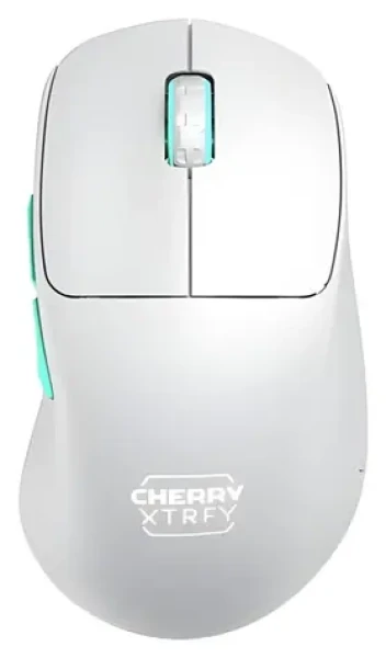 Cherry Xtrfy M64 Wireless biela/tyrkysová / Bezdrôtová herná myš / optická / 26000 DPI / 2.4 GHz / 53 g (CX-M64W-WHITE)