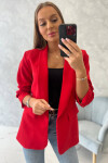 Elegantné dámske sako s klopami červené - Koucla UNI
