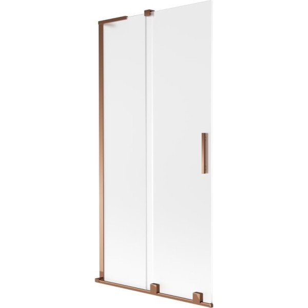 MEXEN/S - Velar L dvojkrídlová posuvná vaňová zástena 95 x 150, dekor, ružové zlato 896-095-003-31-60