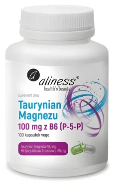 Aliness Magnesium Taurate 100 mg s B6 (P-5-P) / Výživový doplnok / 100 kapsúl