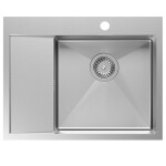 Quadron - Oceľový drez RUSSEL 116 BRUSH NICKEL Pravá komora HB7911-RBS