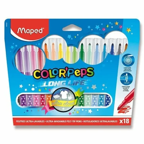 Maped Fixy Color#39;Peps Long Life 18ks (25678)