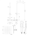 OMNIRES - UNI termostatický sprchový stĺp chróm /CR/ Y1244XMCR