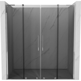 MEXEN/S - Velar L Duo posuvné sprchové dvere 200, grafit, chróm 871-200-003-42-01