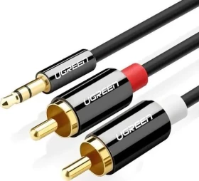 Ugreen AV116 10584 čierna / audio kábel / mini jack 3,5 mm (M) / 2RCA (M) / 2m (10584B)