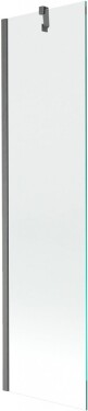 MEXEN/S - Next vaňová zástena FIX 50 x 150, transparent, grafit kartáčovaná 895-050-000-00-00-66
