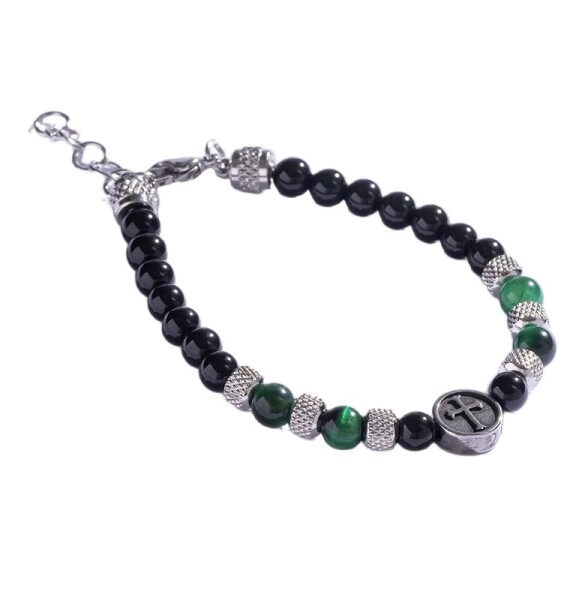 Marc Malone Korálkový náramok so zeleným kremeňom MCGB5017