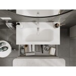 MEXEN/S - Rivel kúpeľňová skrinka 90 cm s umývadlom Vela, 1 šuplík, reliéf, šedá mat/biela mat 91A20-09023-1-BF62-W23M01