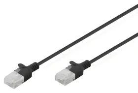 Digitus CAT 6 U-UTP Slim čierna / Patch kábel / RJ-45 / 1,5 m / 250 MHz (DK-1618-015S-BL)