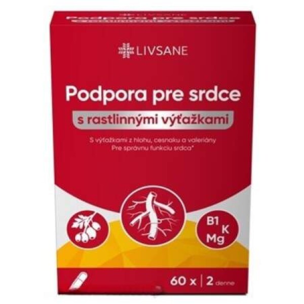 LIVSANE Podpora pre srdce s rastlinnými výtažkami 60 kapsúl