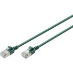 Digitus DK-1632-A-030S-G RJ45 sieťové káble, prepojovacie káble CAT 6A F/FTP 3 m zelená farebne odlíšený, tienený, točený drôt, s priechodkou chrániacou proti; DK-1632-A-030S-G