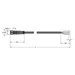 Turck PKG3M-2/TXL pripojovací kábel pre senzory - aktory, 6625550, piny: 3, 2 m, 1 ks; 6625550