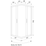 KERRA - Sprchovací kút Malibu SQ 100x70 (bez vaničky) 5907548123404