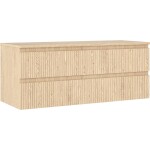 MEXEN/S - Rivel kúpeľňová skrinka pod umývadlo 120 cm s doskou, 2 zásuvky, reliéf, dub 91A20-12047-2-BFFC81