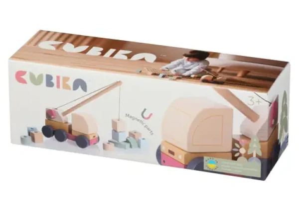 CUBIKA Pastel 15917 Autožeriav s magnetom - drevená skladačka