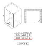 CERANO - Sprchové pántové dvere Marino L/P - 6 mm - chróm, transparentné sklo - 120x190 CER-420210