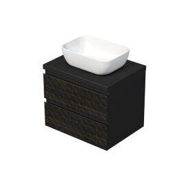 Kúpeľňová skrinka s krycou doskou SAT Cube Way 60x47,5x46 cm hnedá mat CUBE3D46602ZHKD CUBE3D46602ZHKD