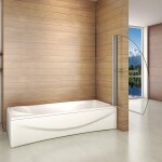 H K - Vaňová zástena S1 FLAG 100x150cm - jednodielna sklopná, číre sklo SE-S1FLAG100