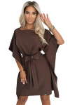 Dámske šaty 287-33 SOFIA - NUMOCO Hnědá L/XL