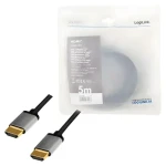 LogiLink HDMI 2.0 čierna / HDMI kábel / 4K/60Hz / pozlátené konektory / 5 m (CHA0103)