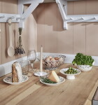 Strömshaga Kameninová miska s uškami Viola Leaf Blue