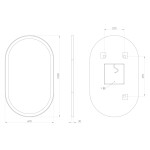 SAPHO - PARGA oválne zrkadlo s LED osvetlením 60x100 cm PG600