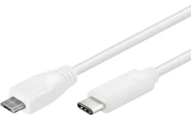 PremiumCord Kábel USB-C - Micro USB biely / Kábel / USB 2.0 / 0,6 m (ku31cb06w)