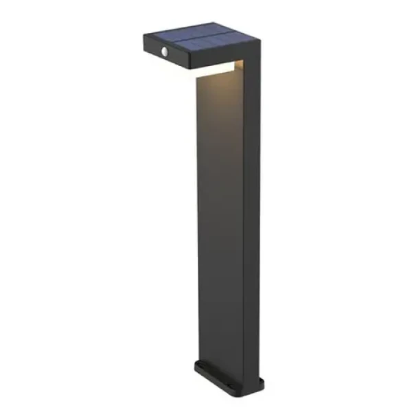 Solight Wo7202 LED solárne stĺpikové osvetlenie Palermo čierna / 5W / 400lm / 3000K (8592718038021)