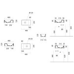 GSI - KUBE X keramické umývadlo 40x23cm, bez otvoru, pravé/ľavé, biela ExtraGlaze 9484011