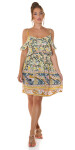 Trendy off-shoulder Minidress with print GELB S/M