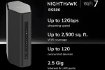 Netgear Nighthawk RS500 BE12000 čierna / Router / Wi-Fi 7 / Tri-Band / 4X Ethernet / USB 3.2 (RS500-100EUS)