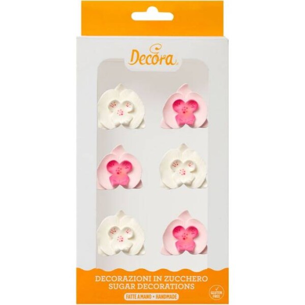 Cukrová dekorácia orchidey, 6 ks - Decora