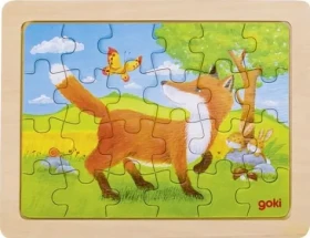 GOKI Drevené puzzle Zvieracie priateľstvo - Líška