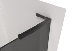 CERANO - Sprchová zástena Walk-in Onyx L-pravá vzpera - 10 mm + polička/držiak na uteráky - čierna matná, grafitové sklo - 140x200 CER-8050BD75566