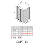 CERANO - Sprchovací kút Antelo L - Ľ/P - 6 mm - čierna matná, transparentné sklo - 140x80 - otočný CER-666403