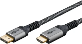 Goobay šedá / Kábel DisplayPort - HDMI / 1 m (65268)