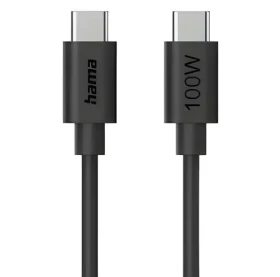 HAMA Nabíjací kábel USB-C na USB-C čierna / Nabíjací kábel / 1,2 m / 100 W