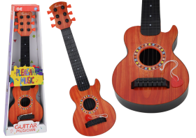 Mamido Detská drevená hračka gitara s trsátkom oranžová