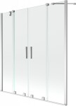 MEXEN/S - Velar Duo Dvojkrídlová posuvná vaňová zástena 150 x 150, transparent, chróm 896-150-000-02-01