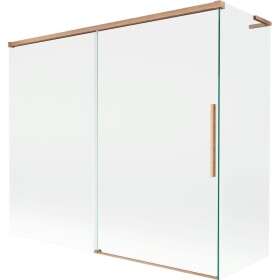 MEXEN/S - Rox L vaňová zástena 2-krídlová posuvná 180 + 90 x 150, transparent, meď kartáčovaná 8C9L-180-090-65-00