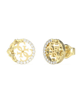 Guess Pozlátené kôstkové náušnice 4 Love JUBE05041JWYGT/U