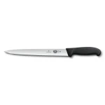 VICTORINOX Fibrox čierna, špicatá čepeľ / Plátkovací nôž / 25 cm / hladká čepeľ / nerezová oceľ (5.4403.25)