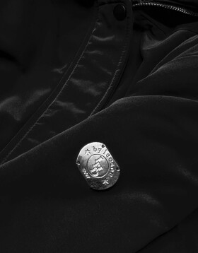 Čierna dámska zimná bunda s kožušinovou podšívkou (m21312) odstíny černé XL (42)