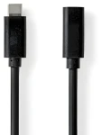 Nedis USB-C (M) - USB-C (F) 3.2 Gen1 2m čierna / Predlžovací kábel / 60 W / 5 Gbps / 4K 60Hz (CCGL64010BK20)