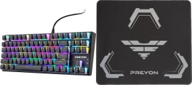 PREYON Klawiatura Preyon Brown Blitz Claw (PBRBC87B) + Podkładka gamingowa Preyon Falcon Speed M (PFS40)