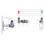SAPHO - CORNER COMBI pripojovacia sada ventilov termostatická, ľavá, nerez mat CP3521S