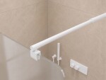 CERANO - Sprchová zástena Walk-in Orbis Round - Ľavá - 8 mm - guľatá vzpera - biela matná, mliečne sklo - 120x200 CER-682444