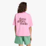 Tričko adidas 3-Stripes Studio T-Shirt St Tropic Bloom M