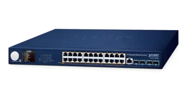 Planet GS-6311-24P / Switch / L3 / 24x GbE PoE+ / 4X SFP+ / LCD displej (GS-6311-24P4XV)